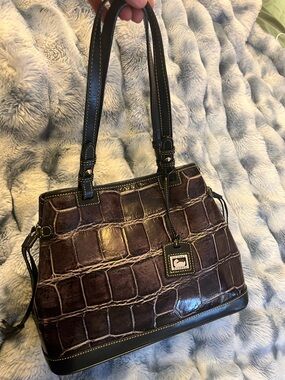 Dooney & Bourke Croco Embossed Leather Tammy Tote in Wine (Retail $350)